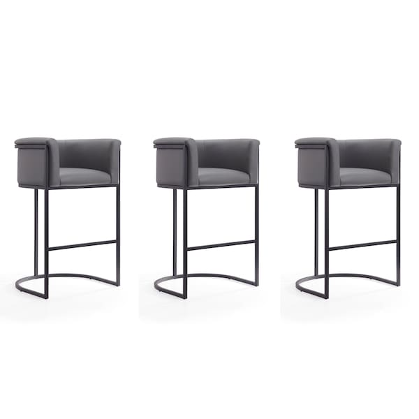 Manhattan Comfort Cosmopolitan Barstool in Grey and Black, PK3 3-BS015-GY - main